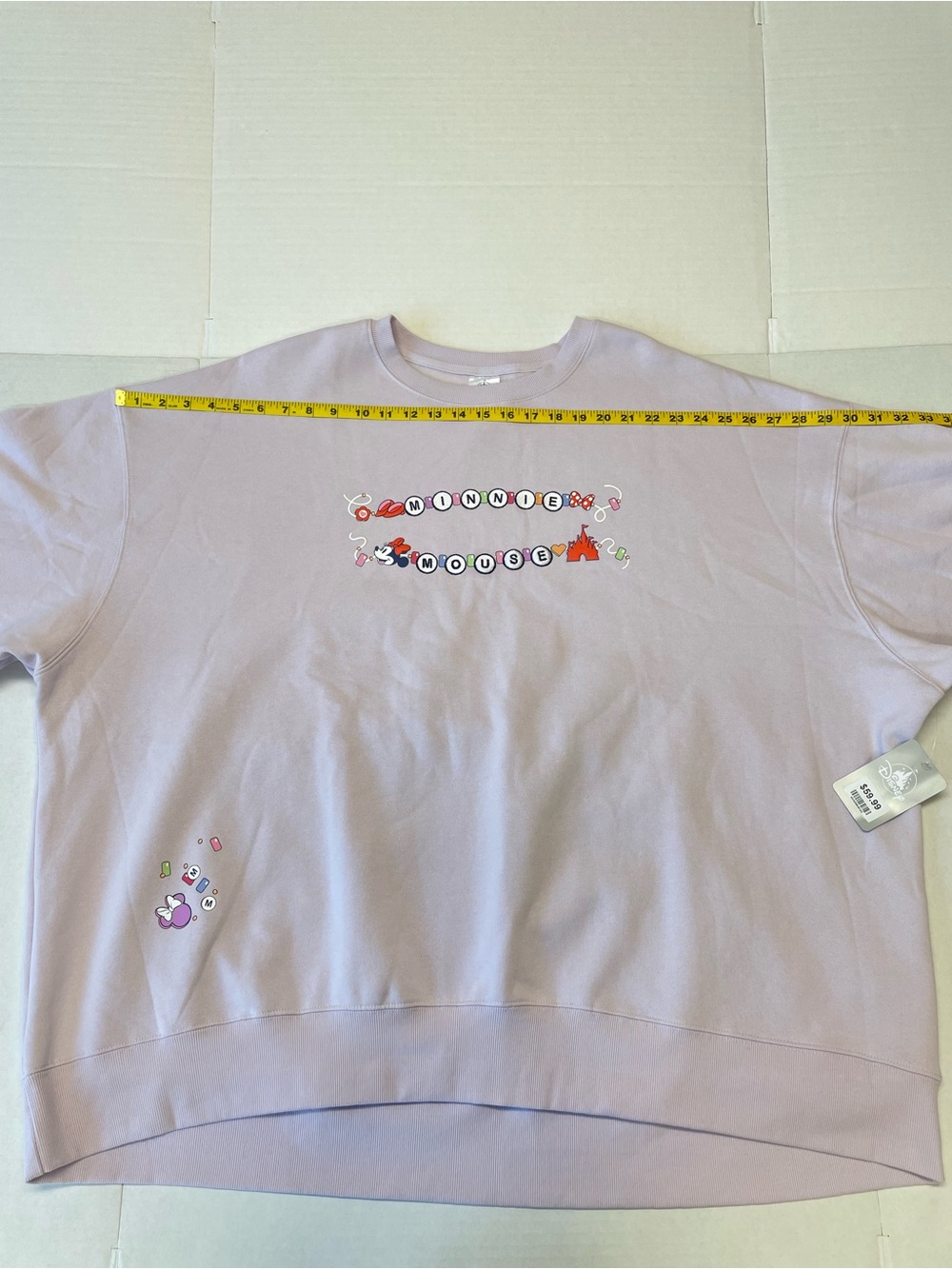 NWT 2X Disney Minnie Mouse Friendship Bracelet Pullover Sweatshirt Light Purple - Picture 11 of 14